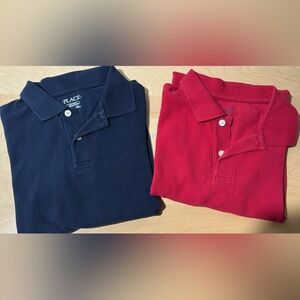 Pair of plain golf shirts boys large and xl